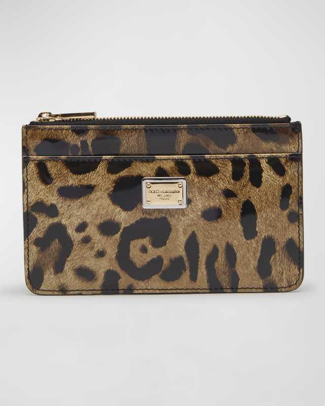 Leopard Logo Zip Card Holder