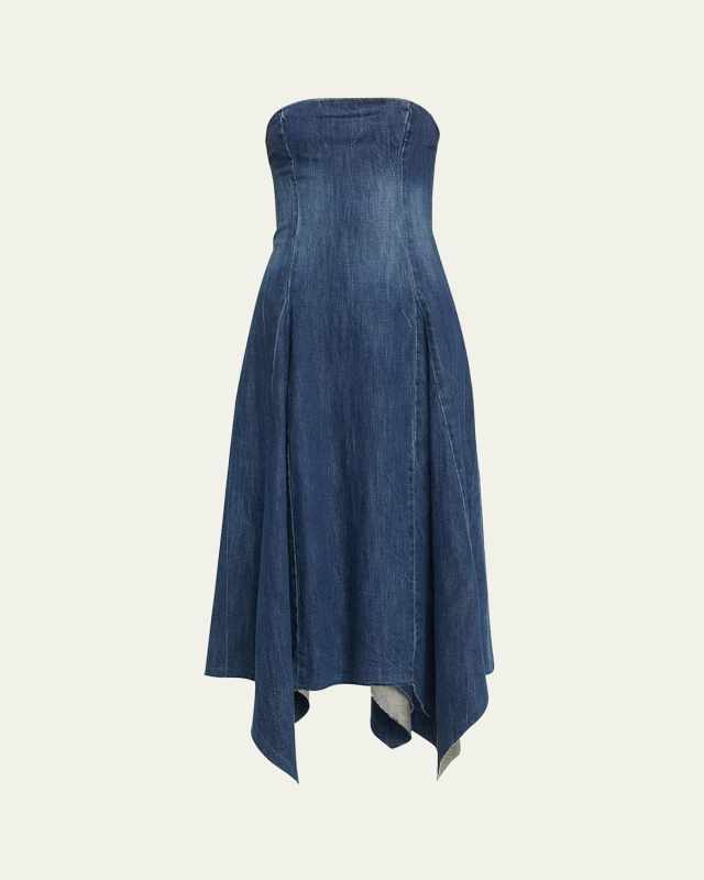 Eliana Strapless Denim Midi Dress