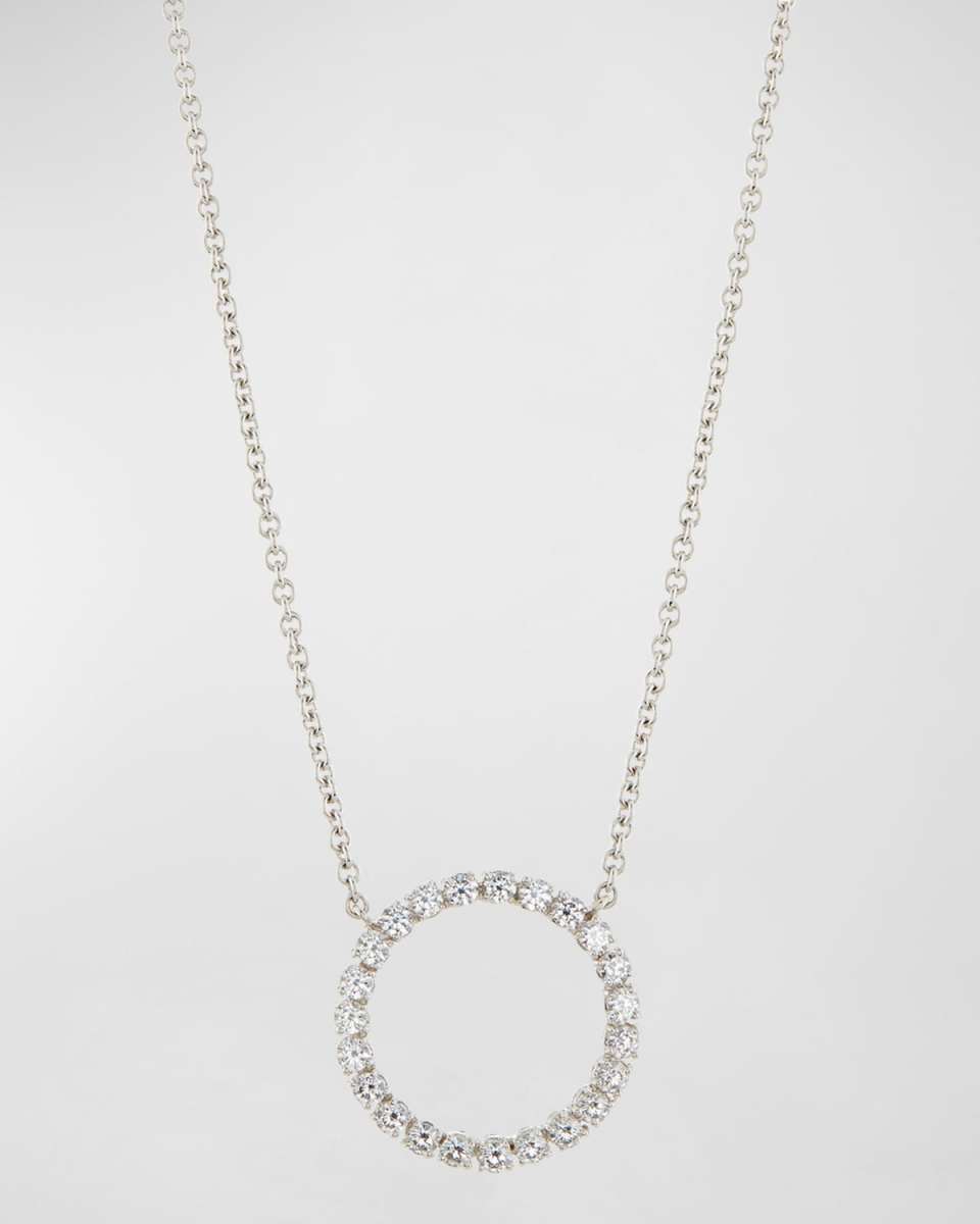 Medium CZ Circle Pendant Necklace