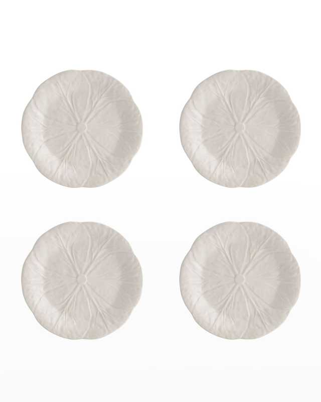 Cabbage Dessert Plates, Beige - Set of 4