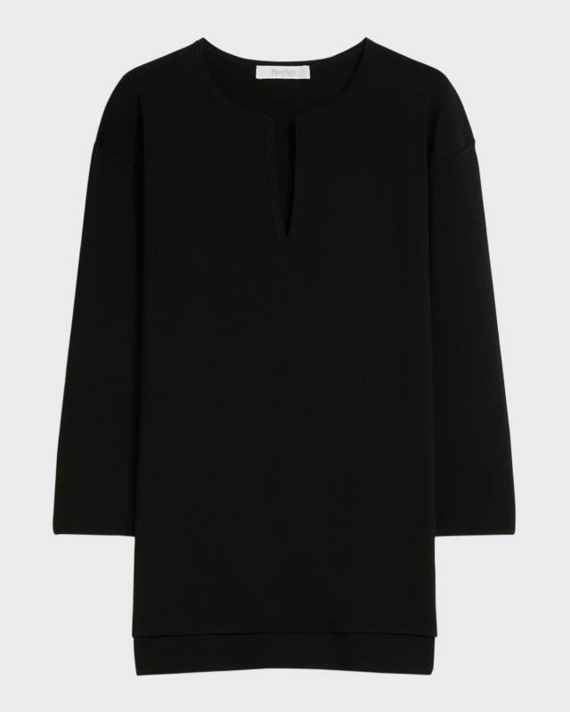 Sottile Split-Neck Viscose Crepe Blous