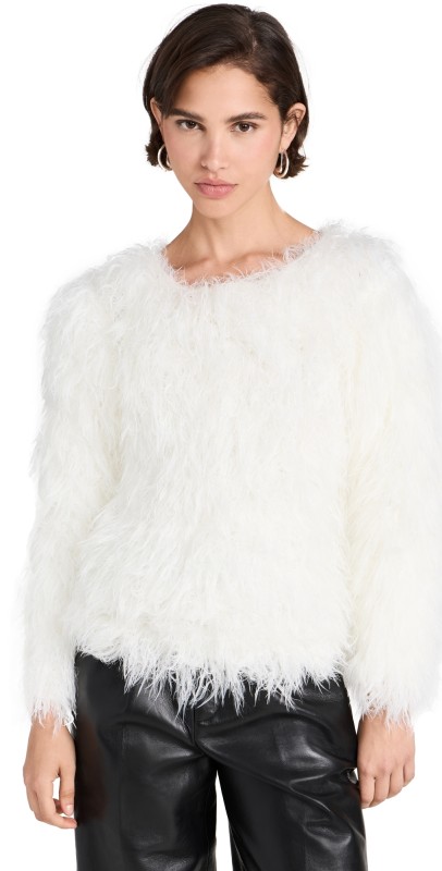 Coperni Fluffy Knit Sweater Ecru