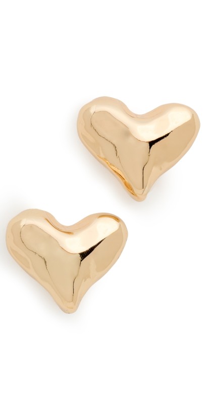 LELET NY Mara Heart Stud Earrings Gold