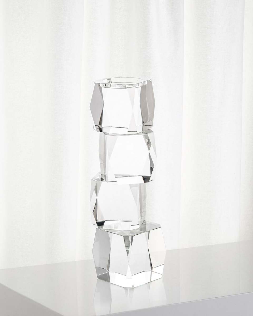 Medium Crystal Cubist Candleholder
