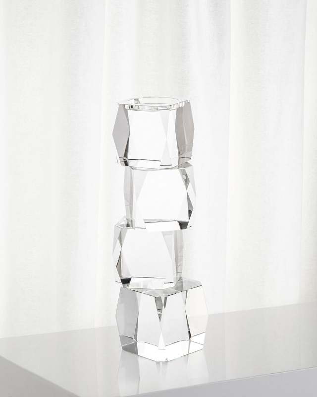 Medium Crystal Cubist Candleholder