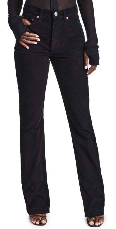 RE/DONE 70s High Rise Skinny Boot Jeans Black Cord