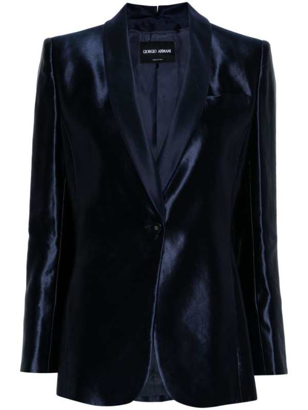 single-breasted satin blazer