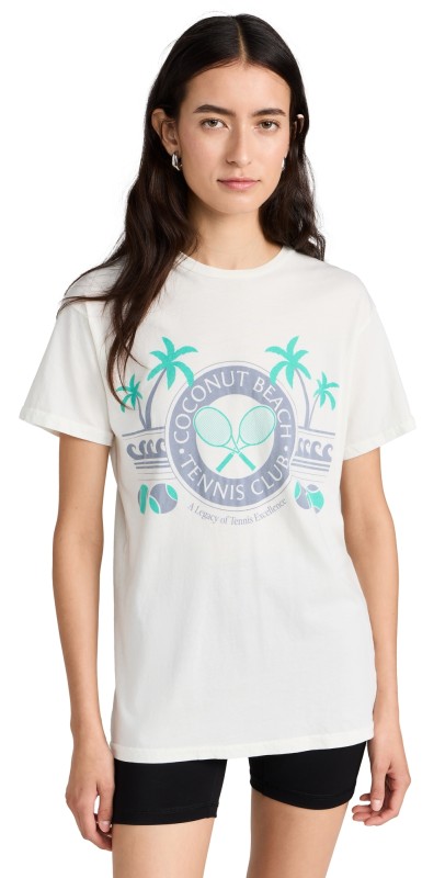 Original Retro Brand Coconut Beach Tennis Club Tee Antique White