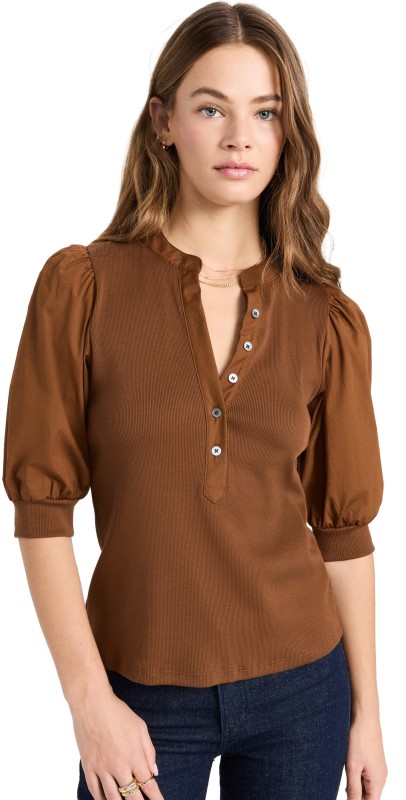 Veronica Beard Jean Coralee Top Dark Ochre