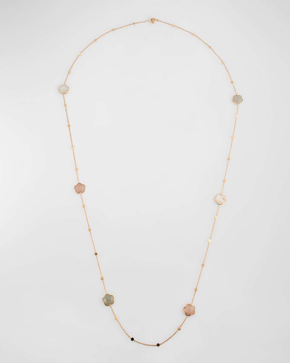 Ton Joli 18K Red Gold Moonstone Necklace with Diamonds