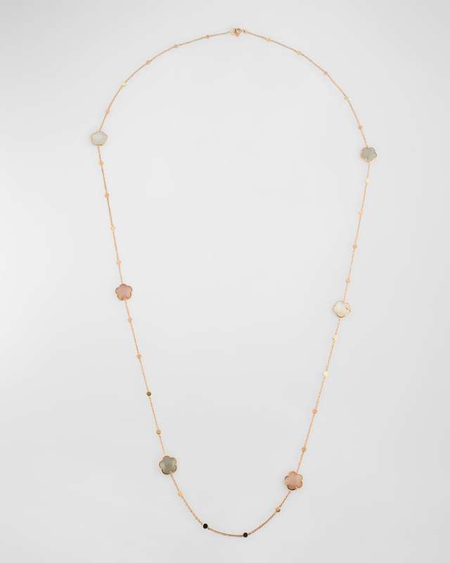 Ton Joli 18K Red Gold Moonstone Necklace with Diamonds