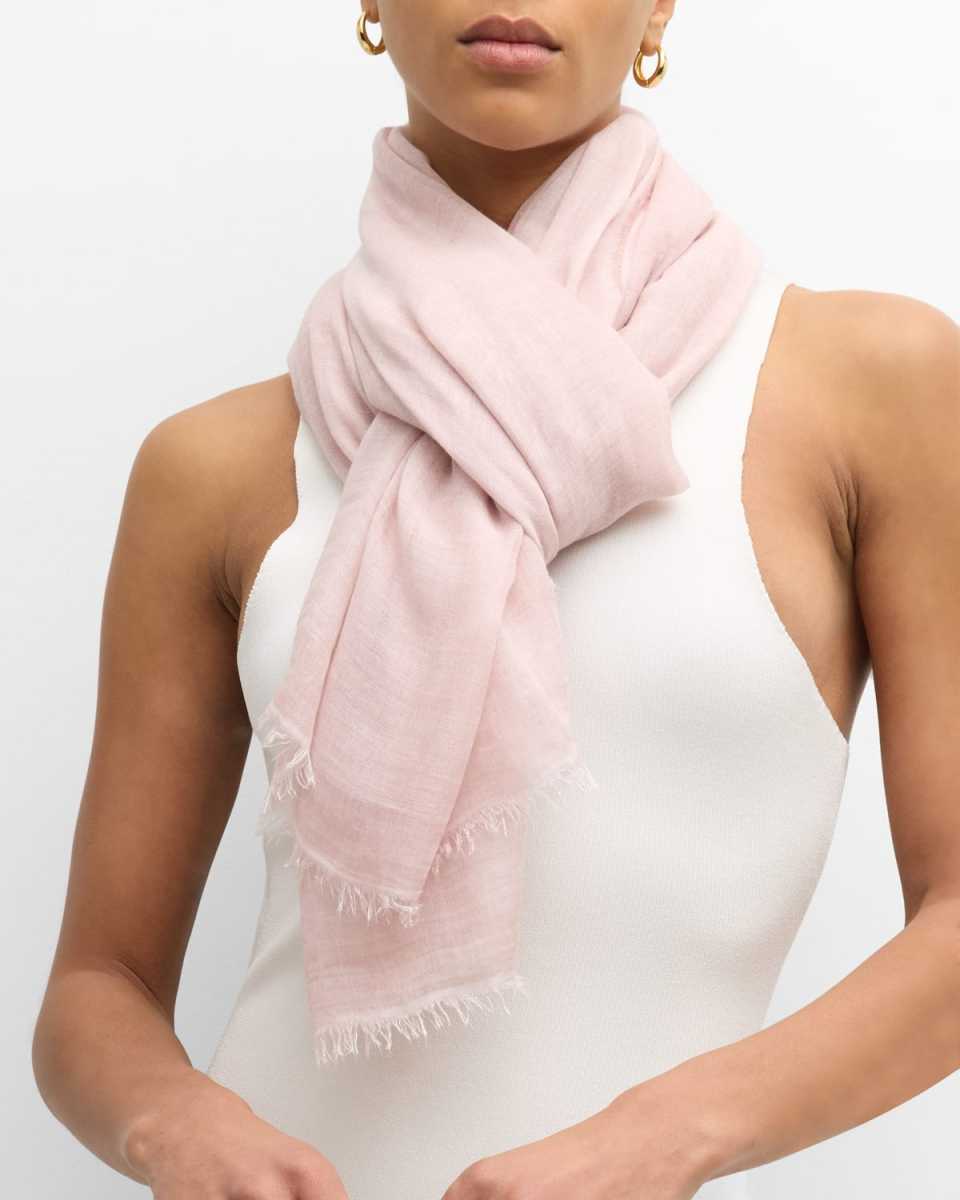 Pink Cashmere-Blend Scarf