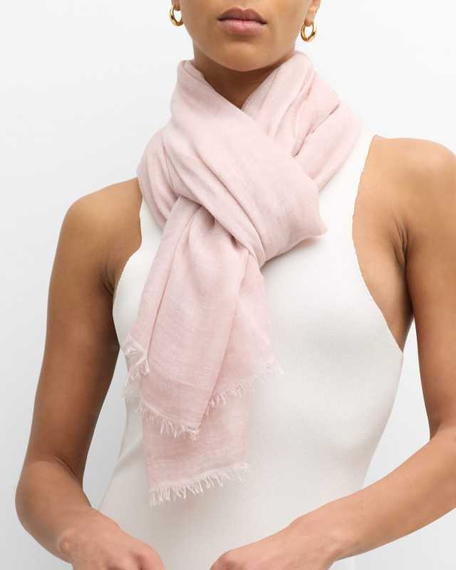 Pink Cashmere-Blend Scarf