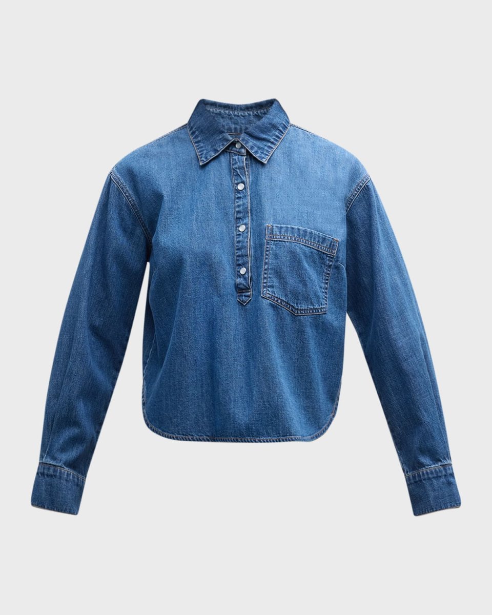 Avola Denim Button-Front Top