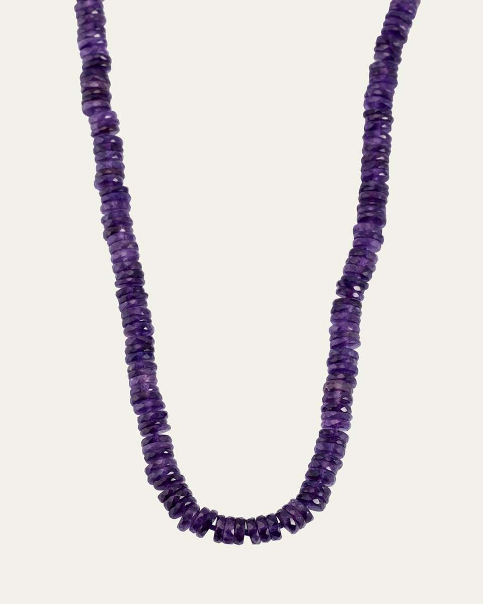 Dark Amethyst Fancy Cut Bead Necklace