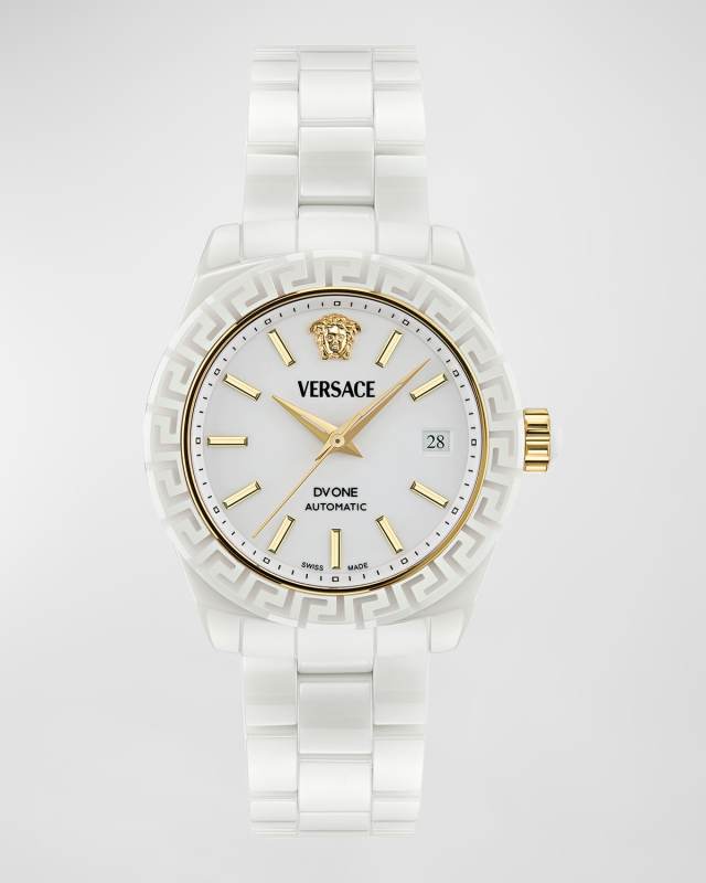 40mm DV One Watch with Bracelet Strap, White