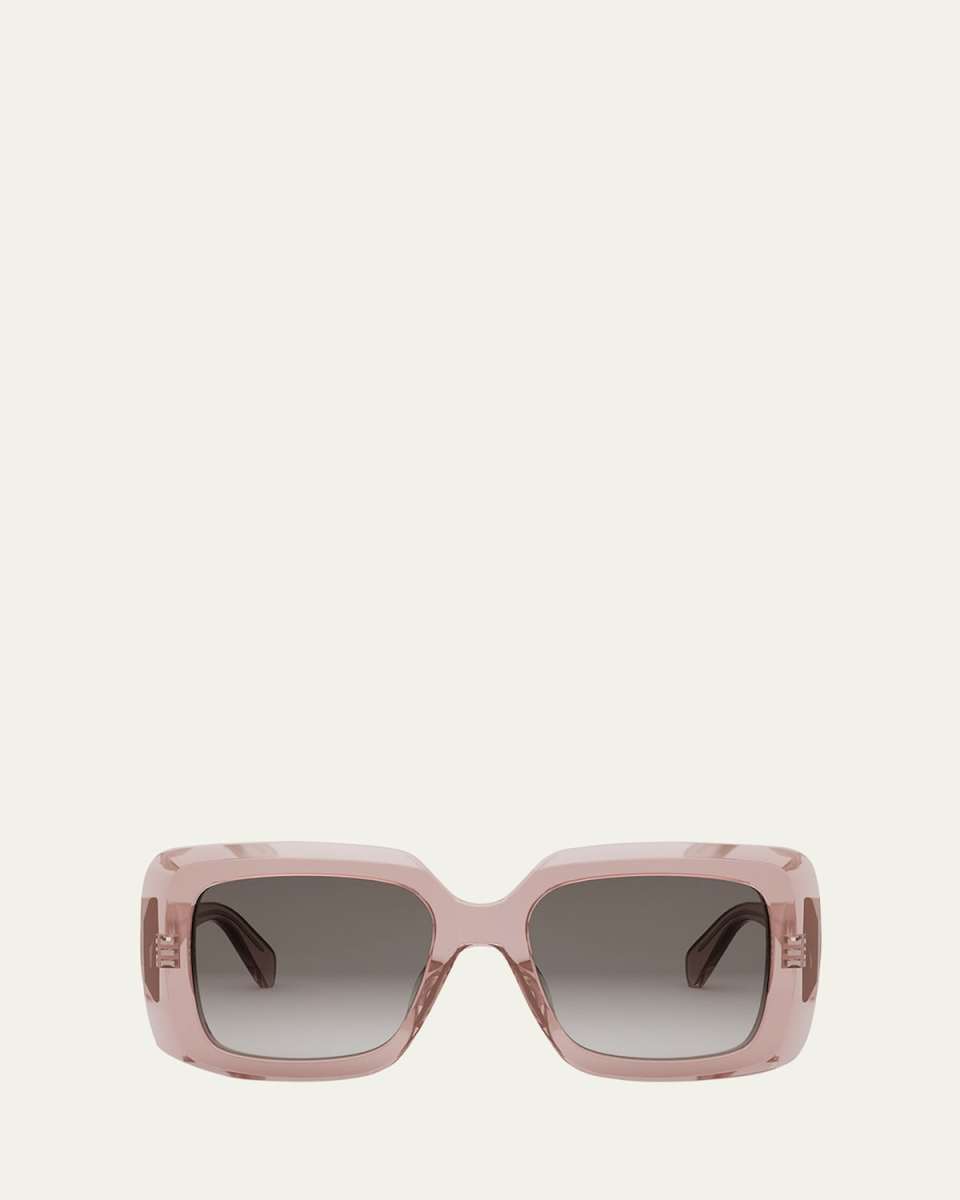 Bold Three-Dot Acetate Square Sunglasses
