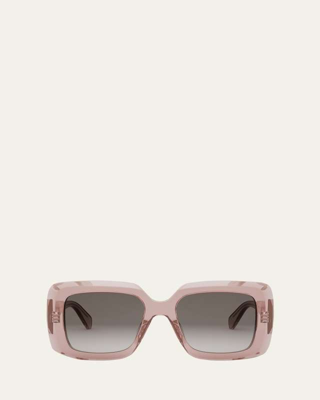 Bold Three-Dot Acetate Square Sunglasses