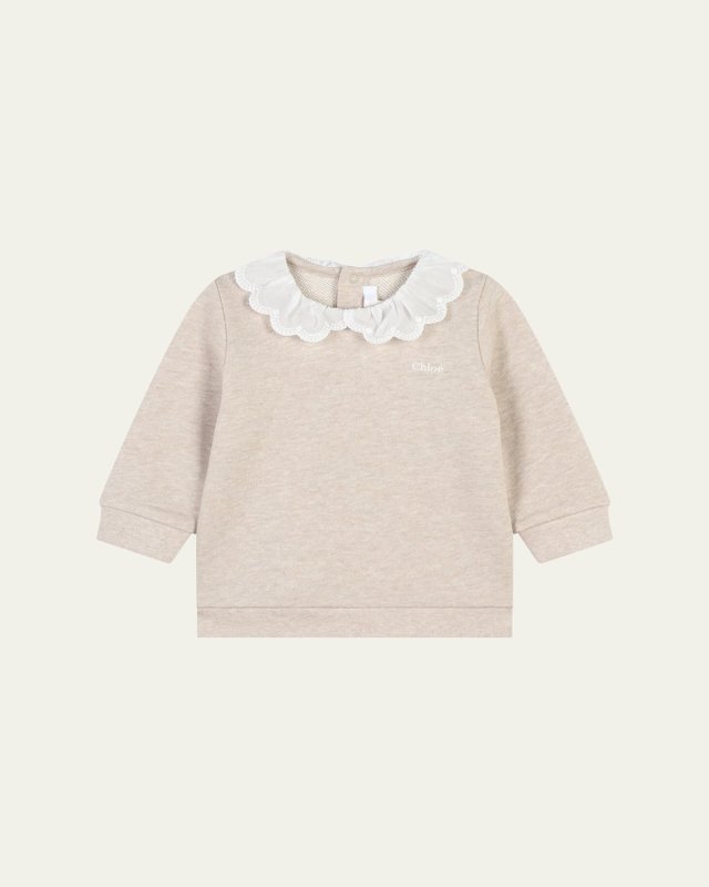 Girl's Logo Embroidered Collared Sweater, Size 6M-