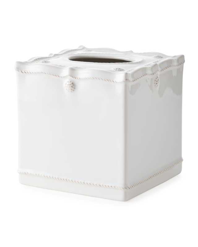 Berry & Thread Tissue Box Cover - Whitewash