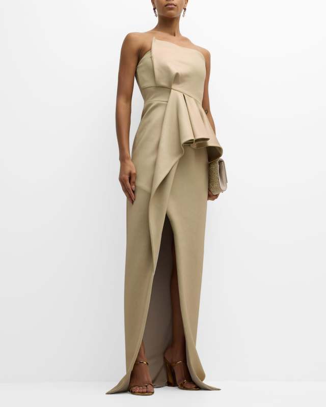 Jonas Strapless Ruffle Column Gown
