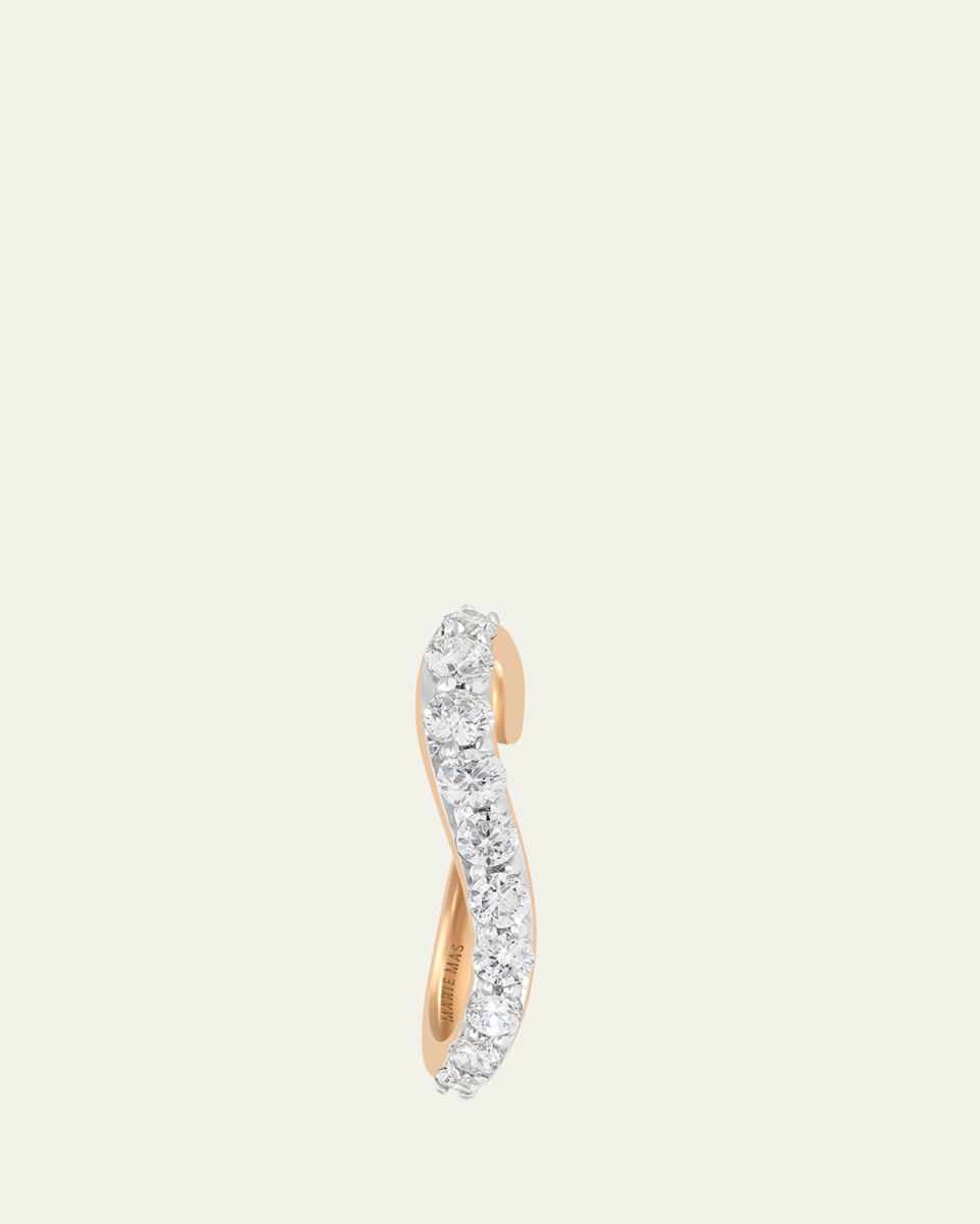 18K Rose Gold Aura Earring with 10 Diamonds, Single