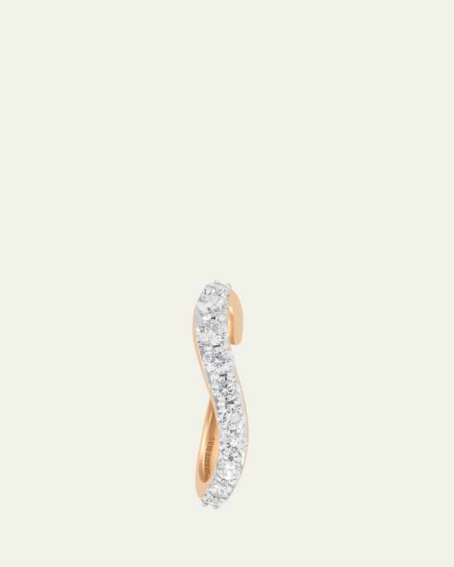 18K Rose Gold Aura Earring with 10 Diamonds, Single