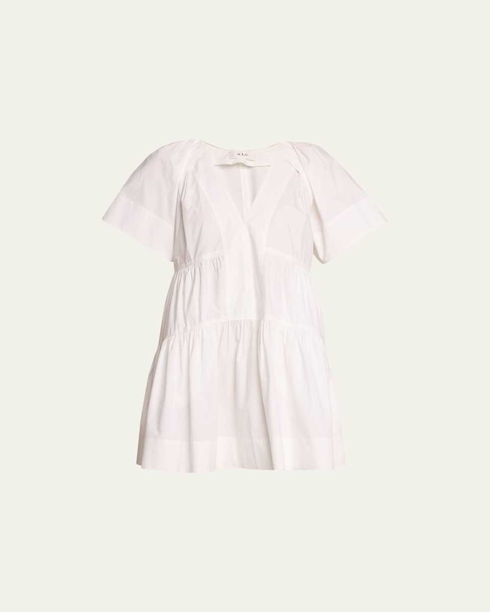 Camila Short-Oversized Sleeve Tiered Mini Dress
