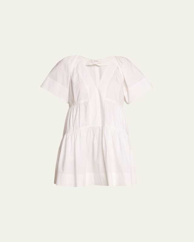 Camila Short-Oversized Sleeve Tiered Mini Dress