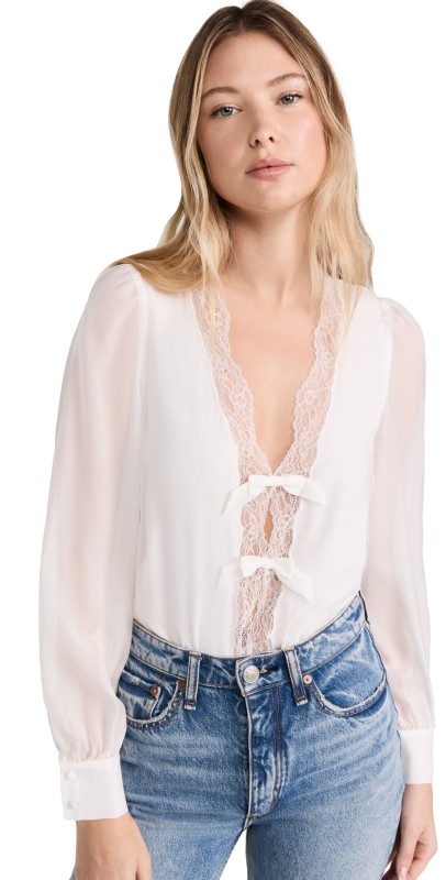CAMI NYC Harmonia Thong Bodysuit White