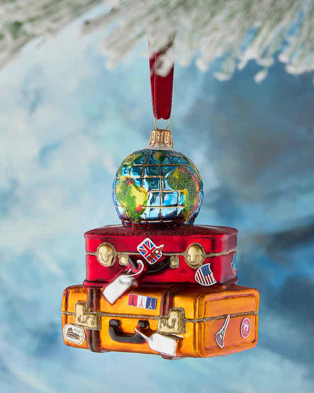 Stack of Suitcases Christmas Ornament