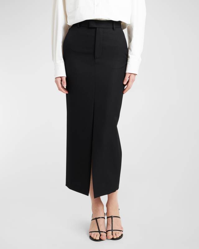 Lula Virgin Wool Midi Skirt