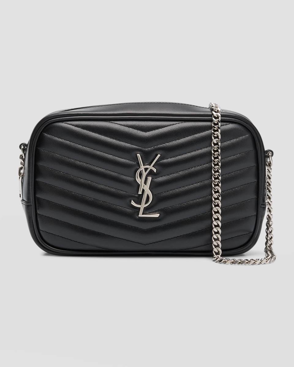 Lou Mini YSL Camera Bag in Smooth Quilted Leather