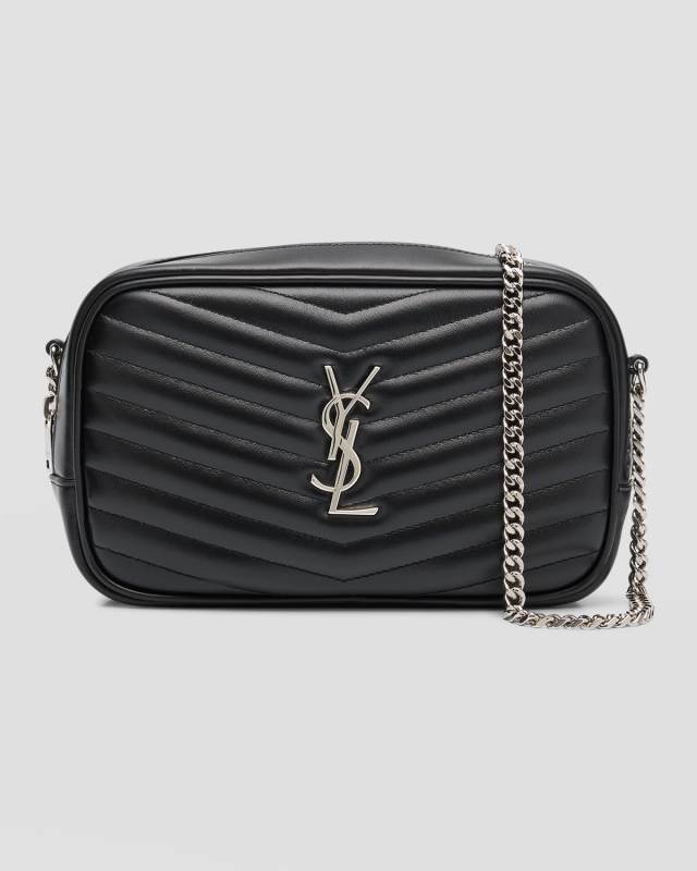 Lou Mini YSL Camera Bag in Smooth Quilted Leather