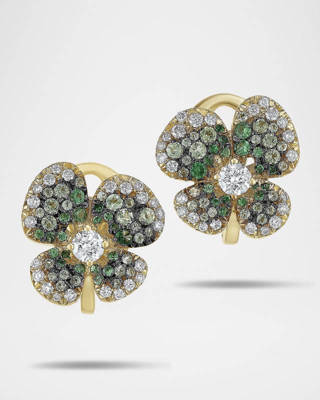 Ischia 18K Yellow Gold Tsavorite and Diamond Earrings
