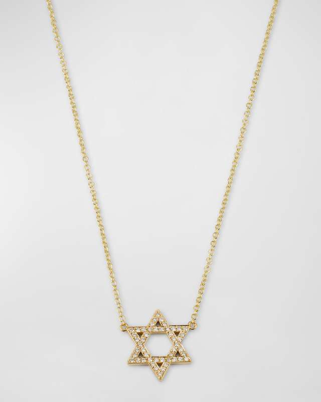 Diamond Star of David Necklace