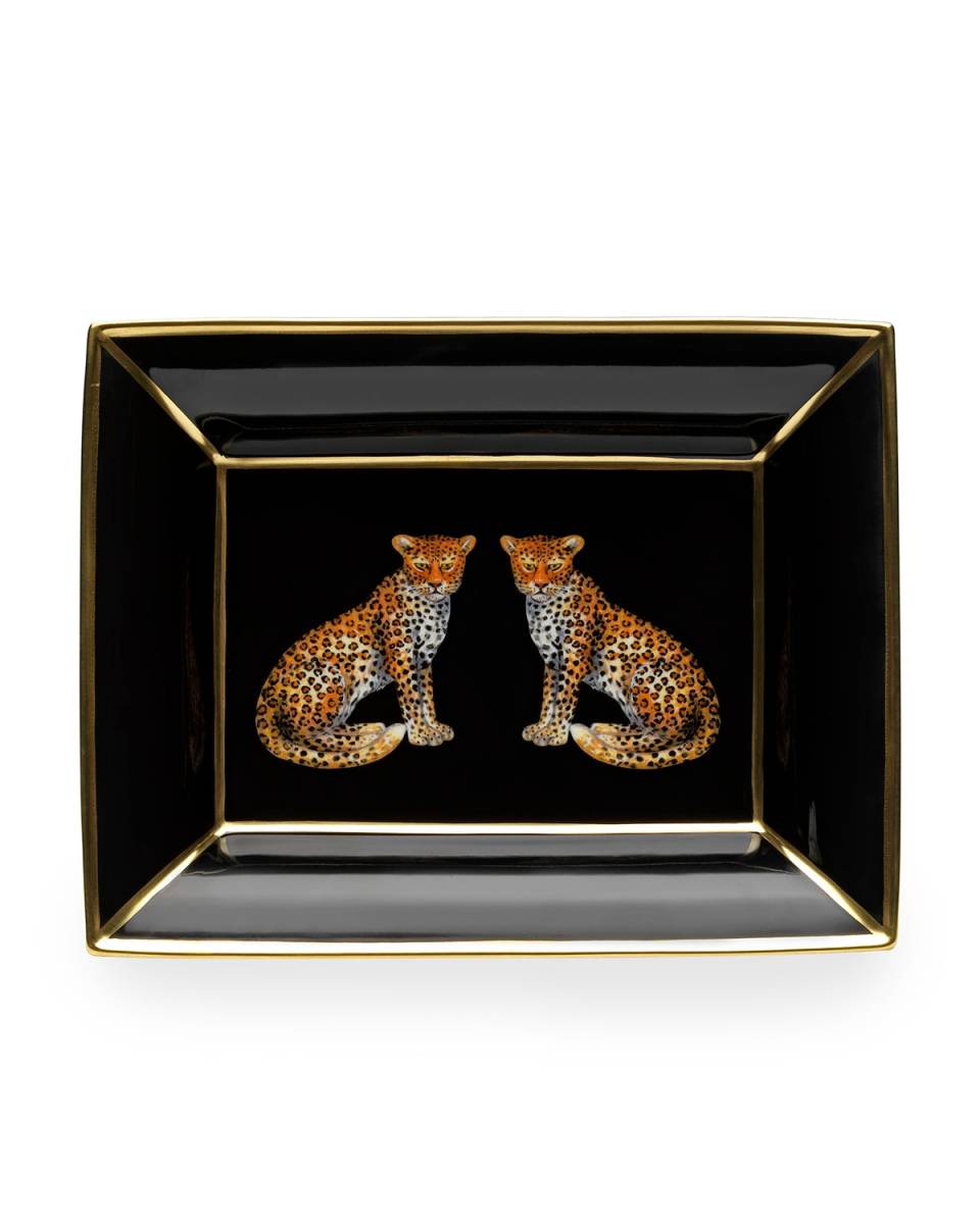 Twin Leopards Trinket Tray