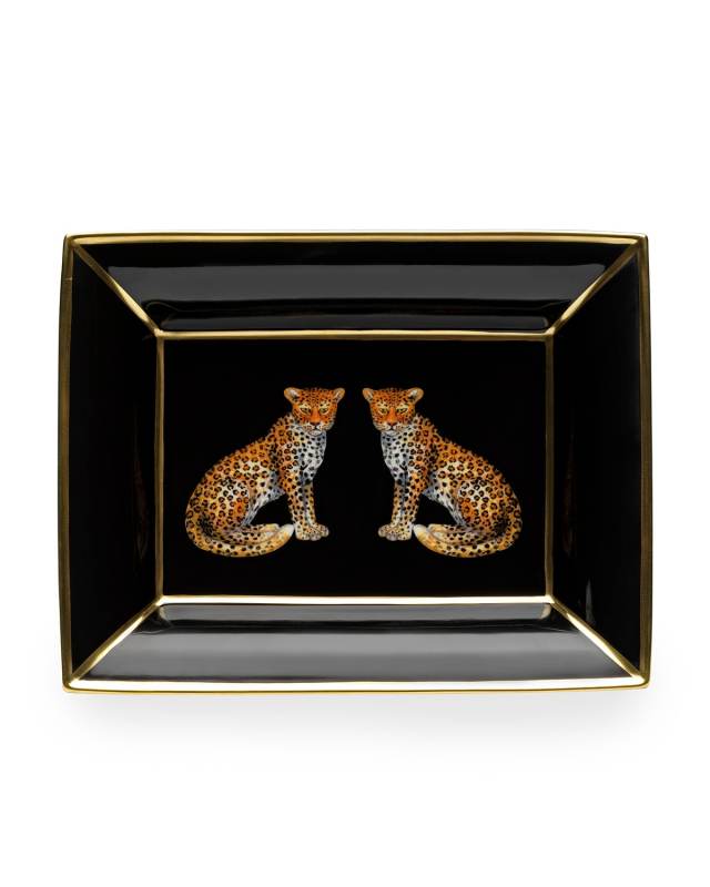 Twin Leopards Trinket Tray
