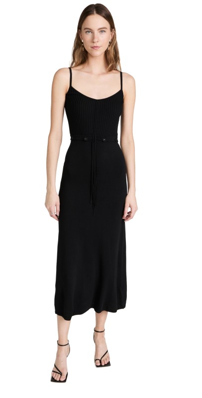 Christopher Esber Ruched Disconnect Knit Cami Dress Black