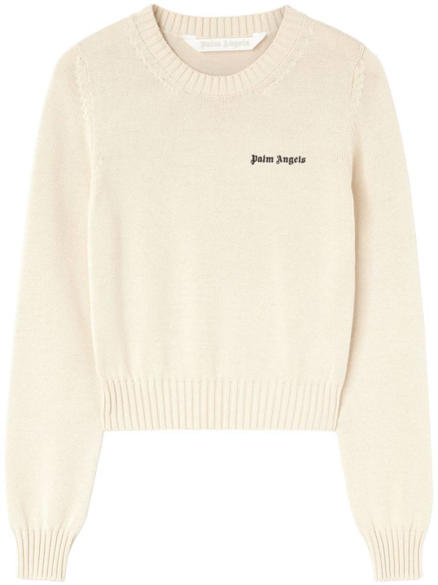 logo-embroidered cotton jumper