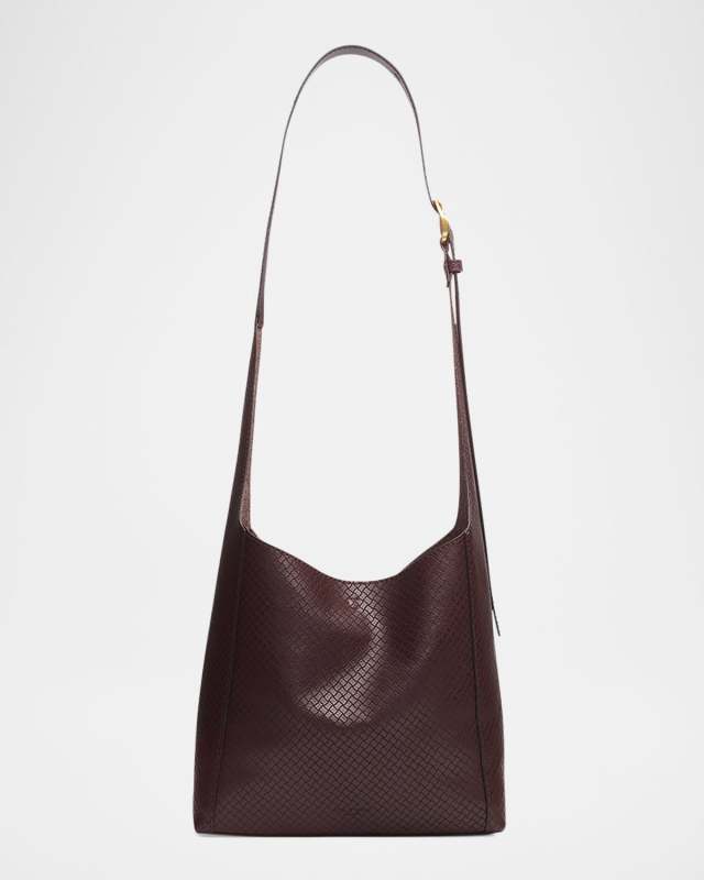 Belize Small Embossed Leather Shoulder Bag