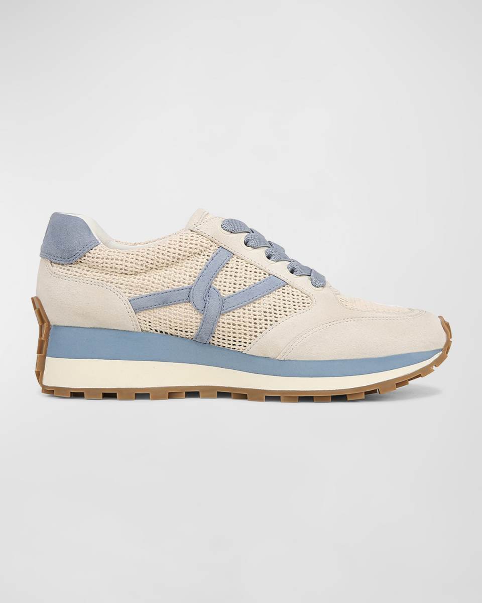 Valentina Mesh Suede Retro Sneakers