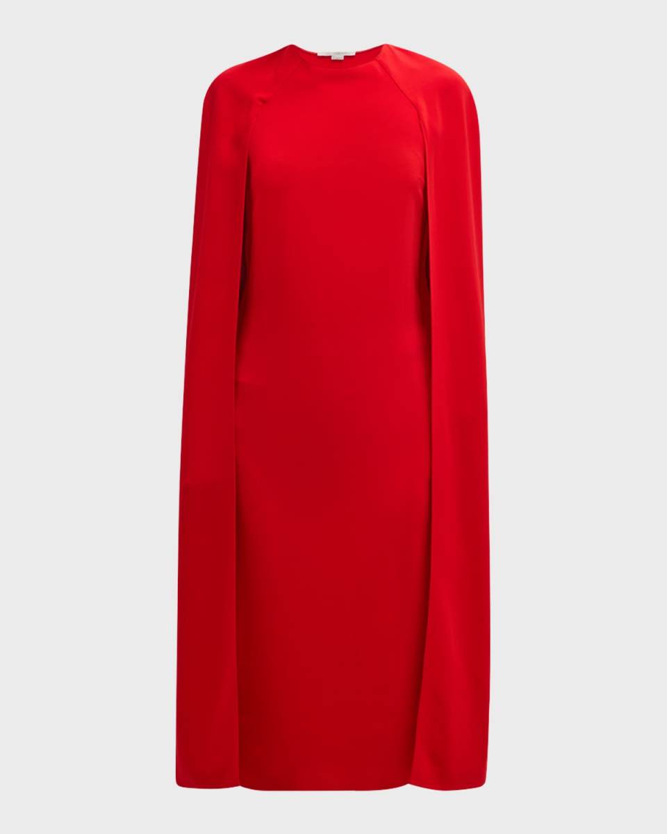 Midi Sheath Cape Dress