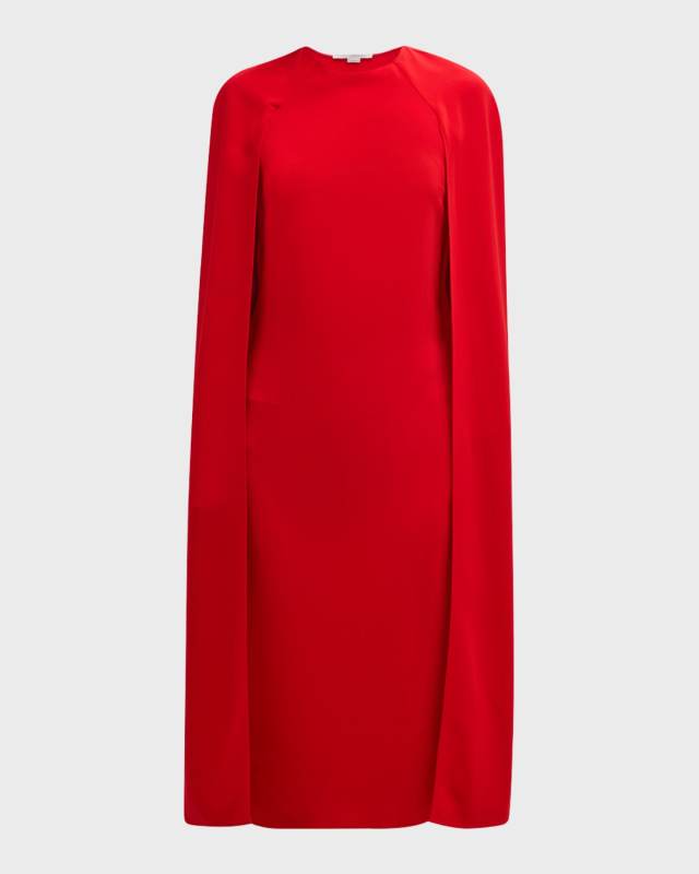 Midi Sheath Cape Dress