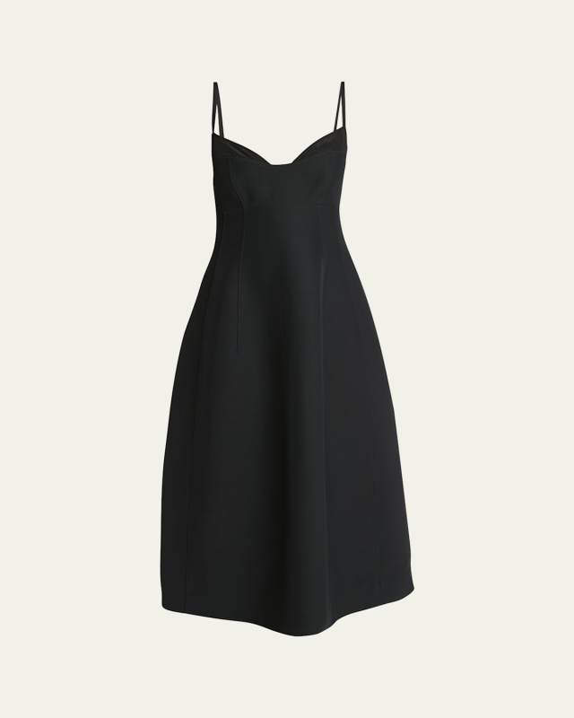Bustier Cut Sleeveless Midi Dress