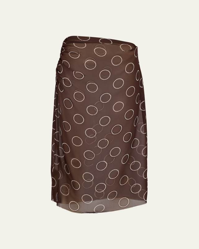Georgette Dots Midi Skirt