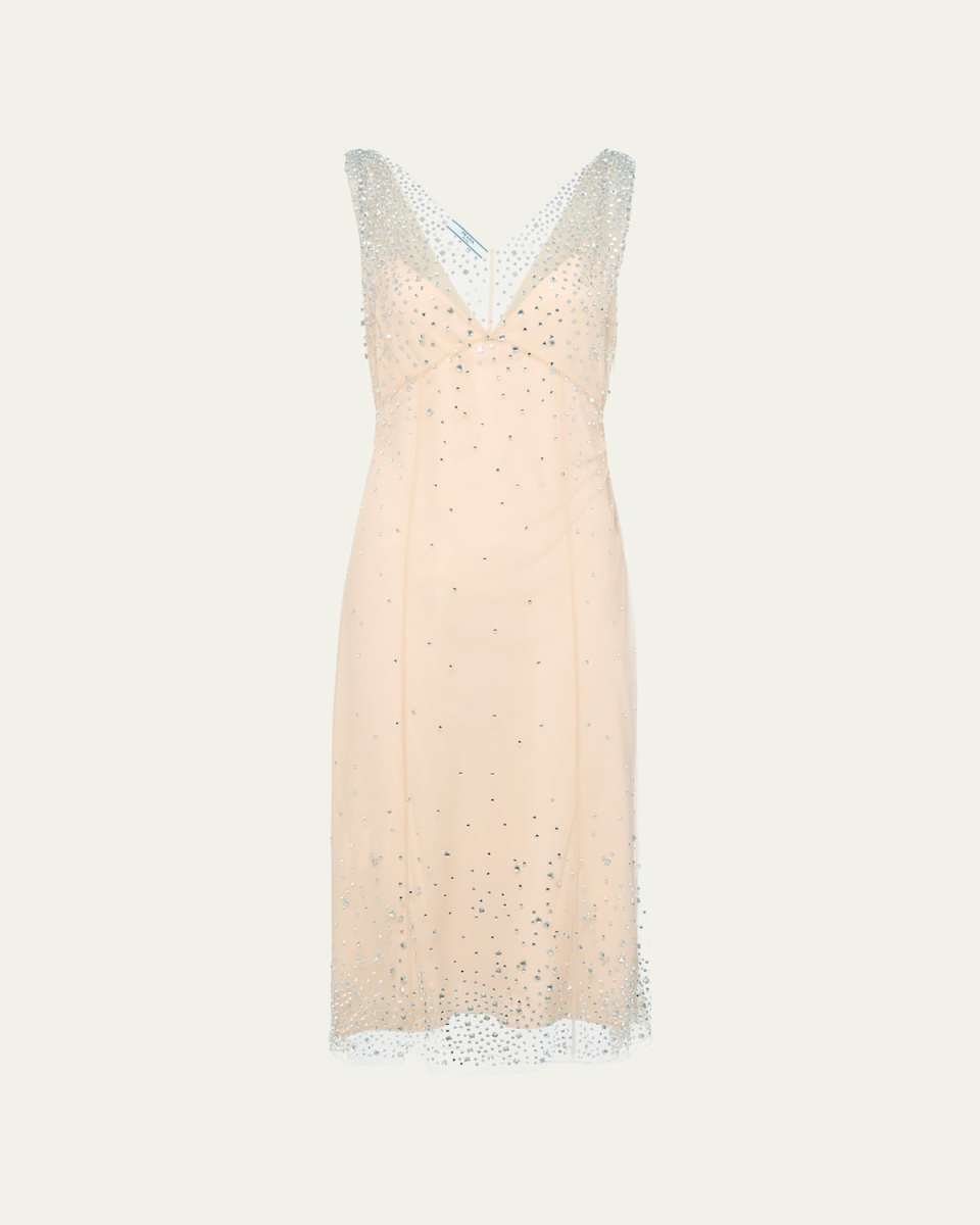 Crystal Tulle Midi Dress