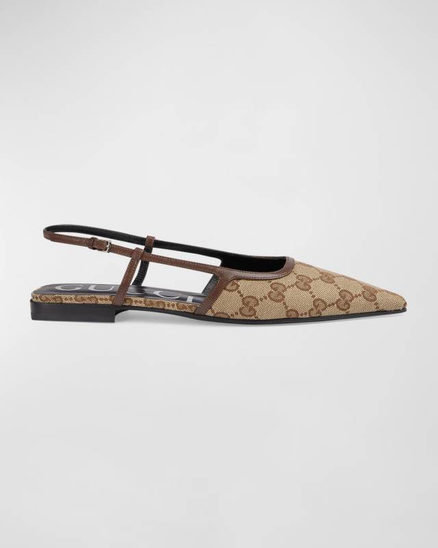 Demi Monogram Canvas Slingback Ballerina Flats