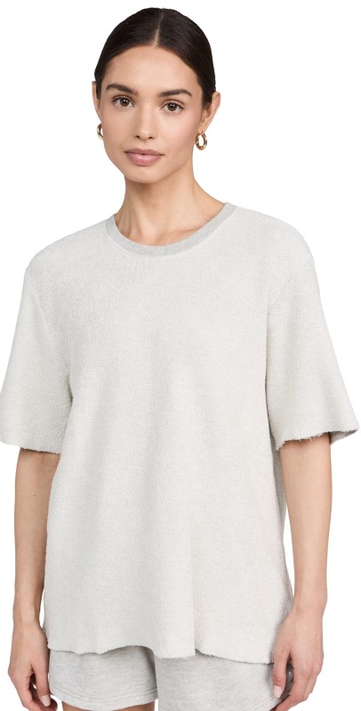 perfectwhitetee Demi French Terry T-Shirt Heather Grey