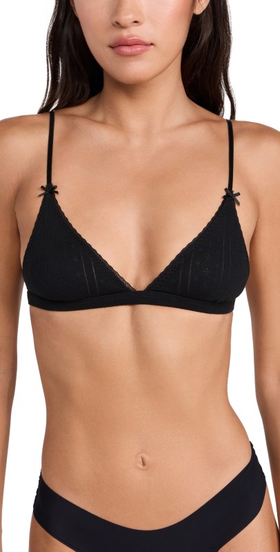 COUCOU The Triangle Bralette Black